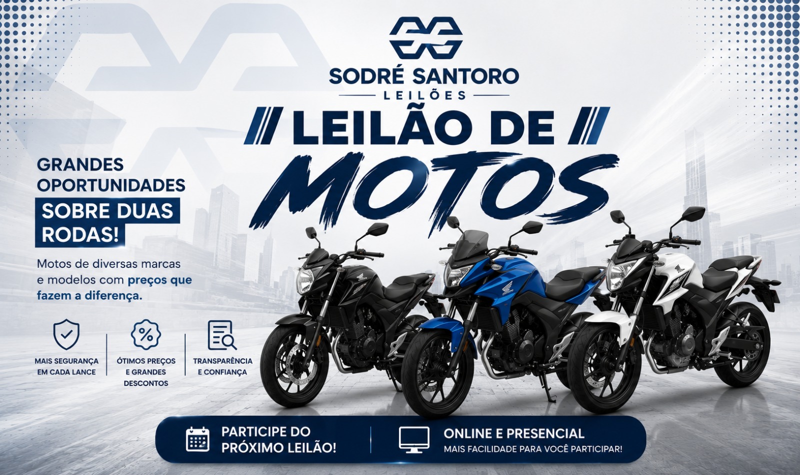 Leilão de Motocicletas - Segunda-Feira - 28/09/2026